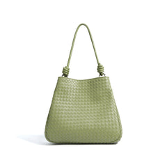 woven trapeze shoulder bag with knotted strap detail – ARYDA