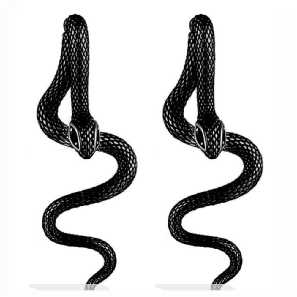 snake-shaped drop earrings with textured scales - Varty