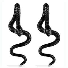 snake-shaped drop earrings with textured scales - Varty