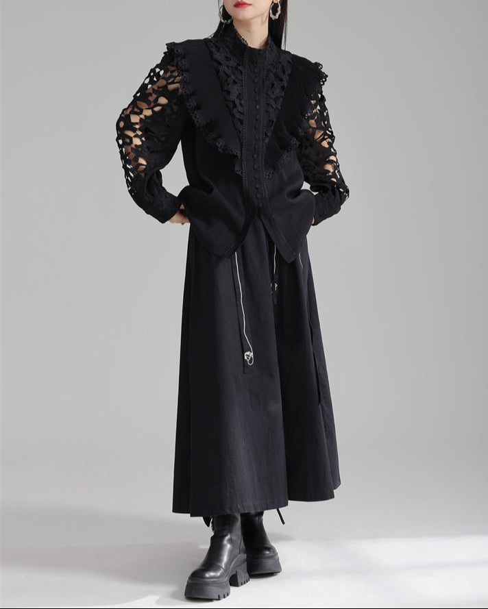 Long-sleeve blouse with lace detailing - Vursi