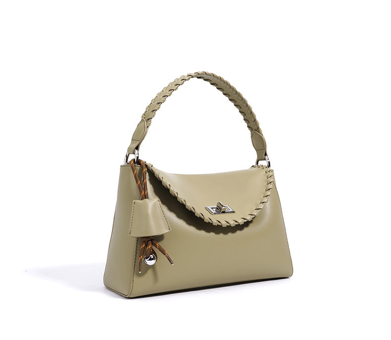 top-handle trapeze bag with braided strap – LENA