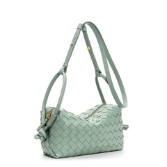 textured leather crossbody with adjustable strap - INESU