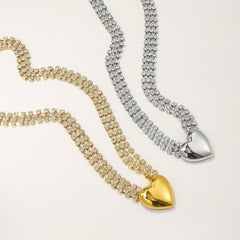Double row rhinestone waist chain with heart charm – Adfinu