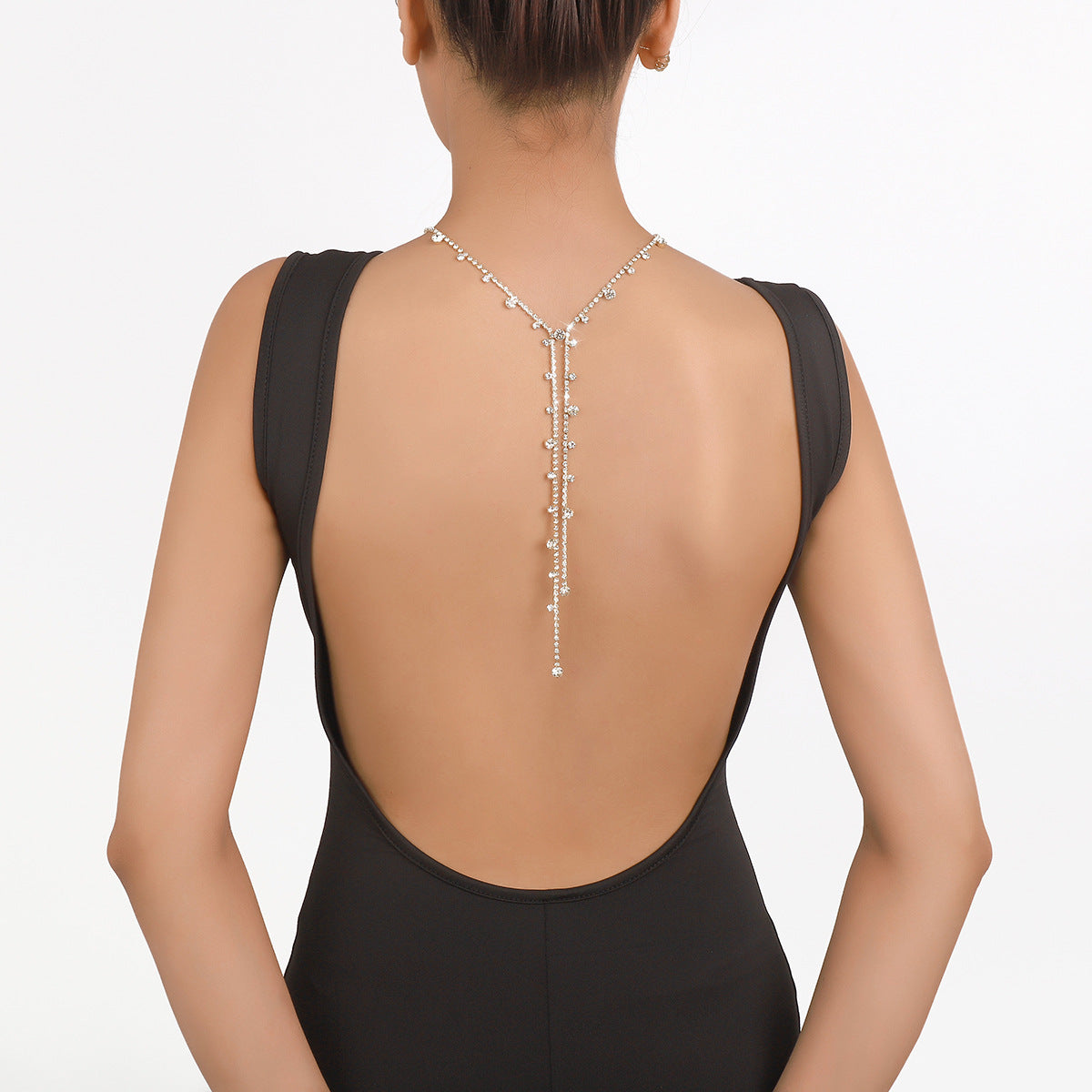 rhinestone drop Y-necklace – CELESTE
