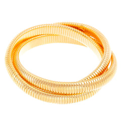 coiled gold snake bangles with sleek stacked finish – LUNARA