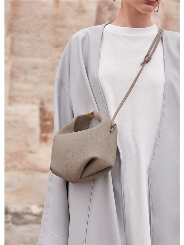 sculpted mini crossbody in pebble taupe – NORWA