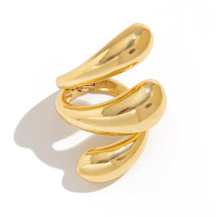 sculpted gold cuff bracelet with oversized molten drops – LUMIA