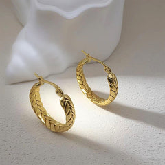 braided gold hoop earrings - SENIA