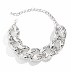Chunky marquise-link chain necklace with polished finish - Vasder