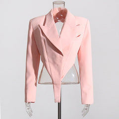 cropped tailored blazer with asymmetric hem - Selano
