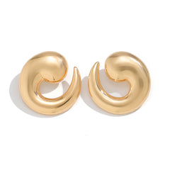 Swirl-shaped stud earrings with glossy finish - Tondi