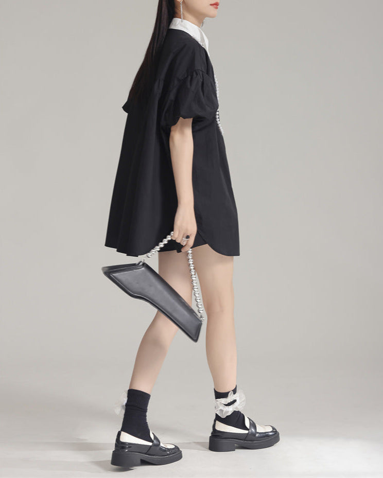 Off-the-shoulder button-down shirt - Mutri