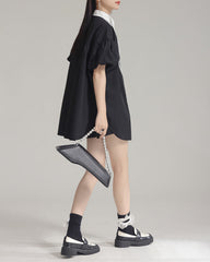 Off-the-shoulder button-down shirt - Mutri