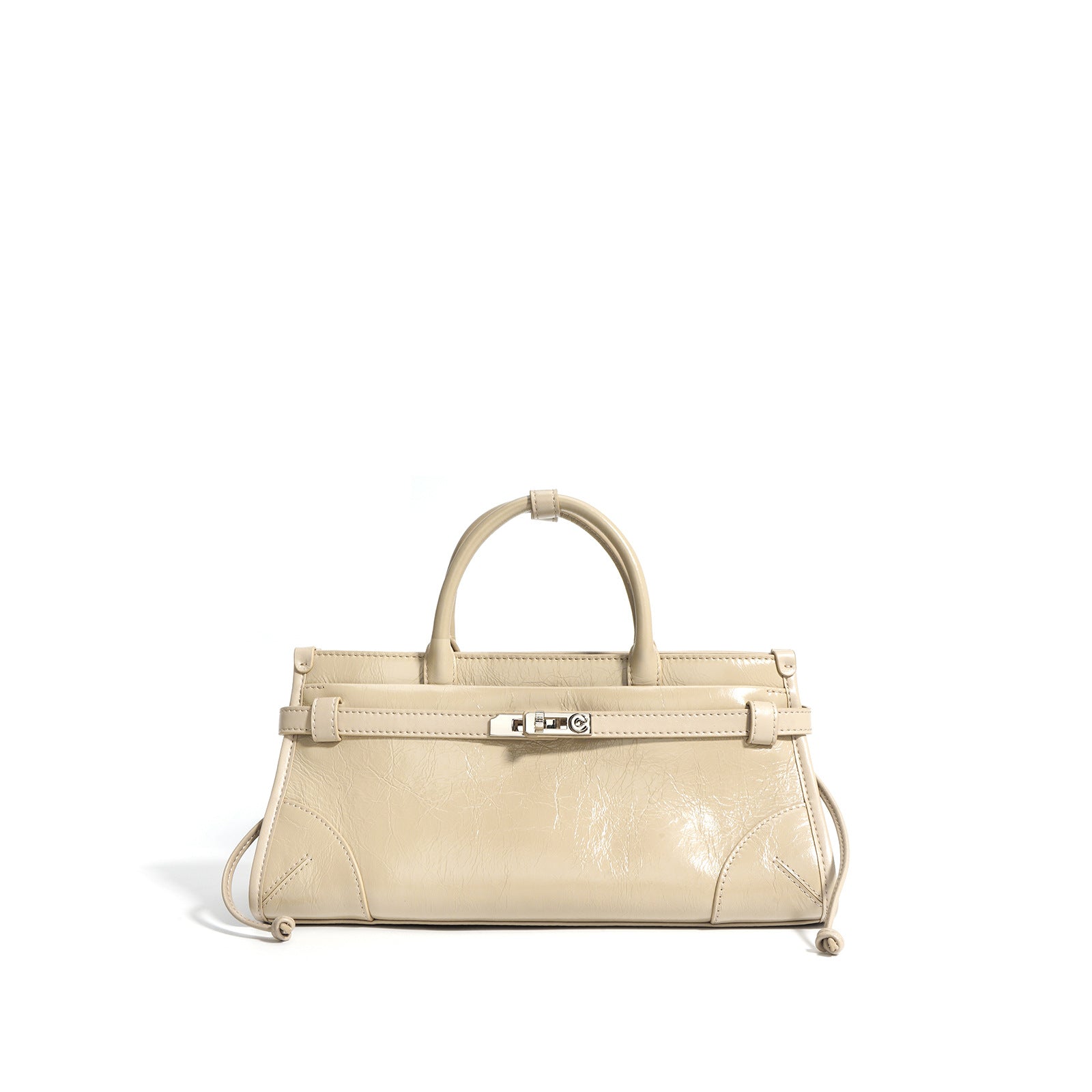 patent leather top-handle bag with belt strap – NOIZS