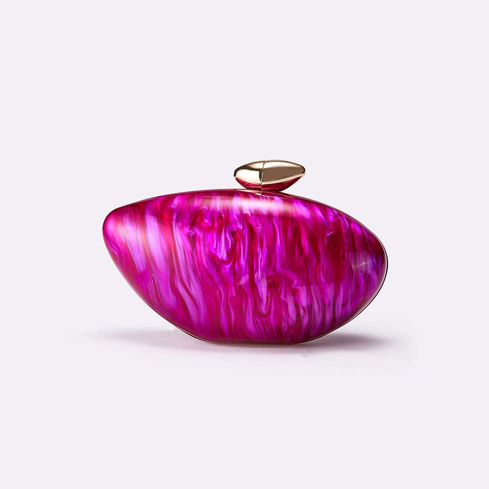 Rounded clutch with gold clasp - Osdi