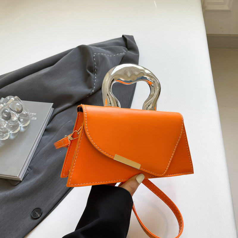 heart-handle mini bag with geometric flap – LEXIE