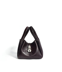 structured mini tote bag with metallic turn-lock - LAYFA