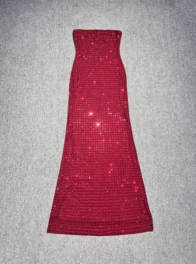 Strapless fitted gown with sequin embellishment - Surty
