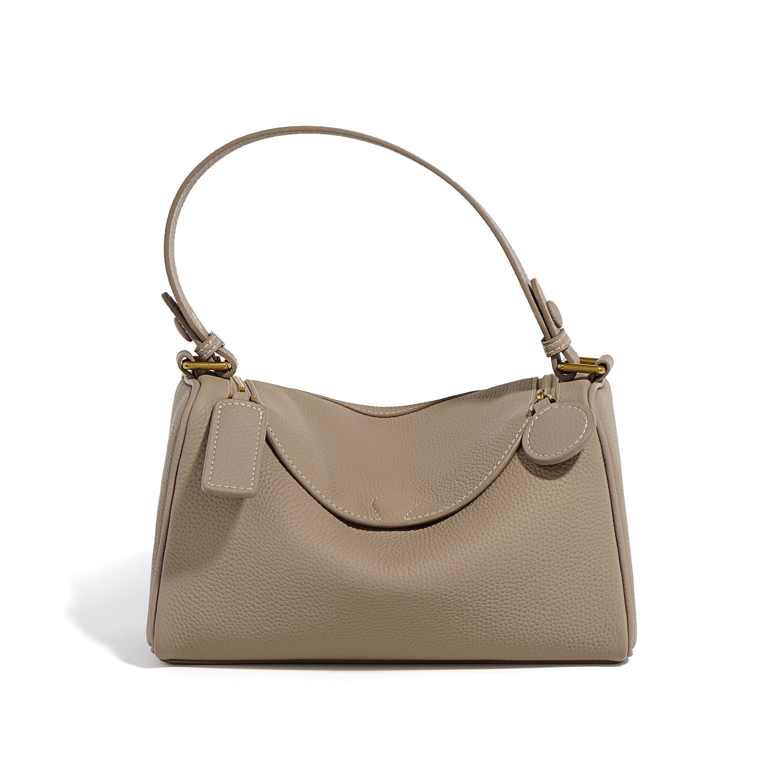 boxy leather handbag with top handle – CAMELIA