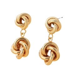 Double knot drop earring with twisted rope detail – Nurti