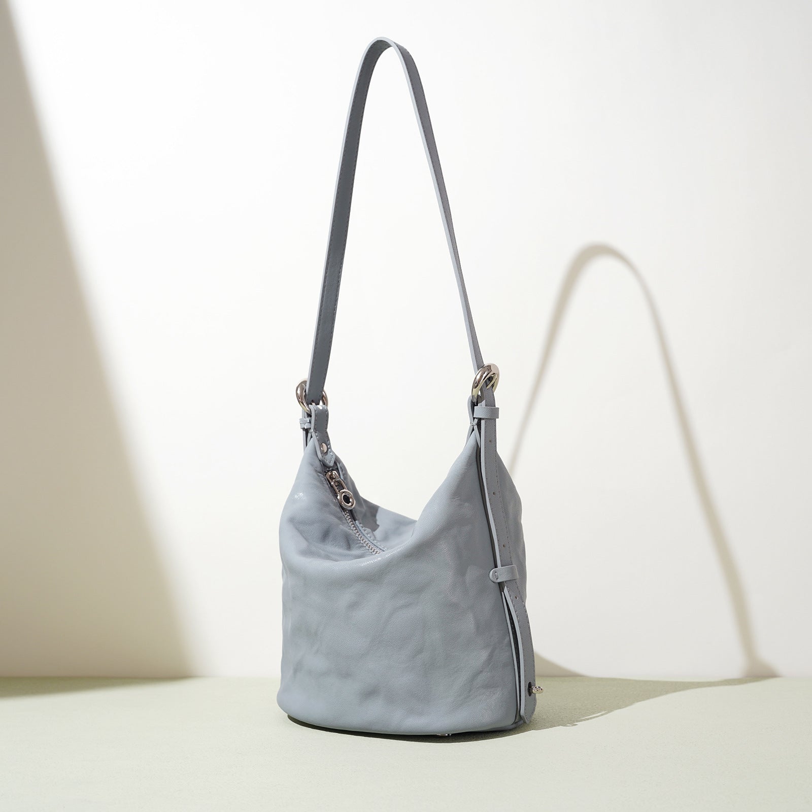 soft leather bucket bag with adjustable strap - MAYDA