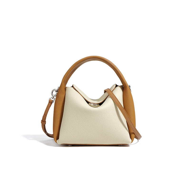 structured mini tote with folded top handle - FAYLE