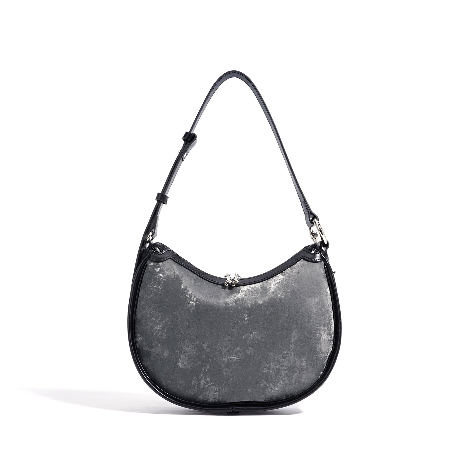 shimmered velvet shoulder bag with curved silhouette - IRISID