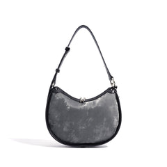 shimmered velvet shoulder bag with curved silhouette - IRISID