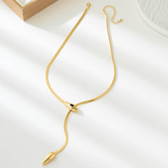 Layered teardrop pendant necklace with double chain – Ardsu