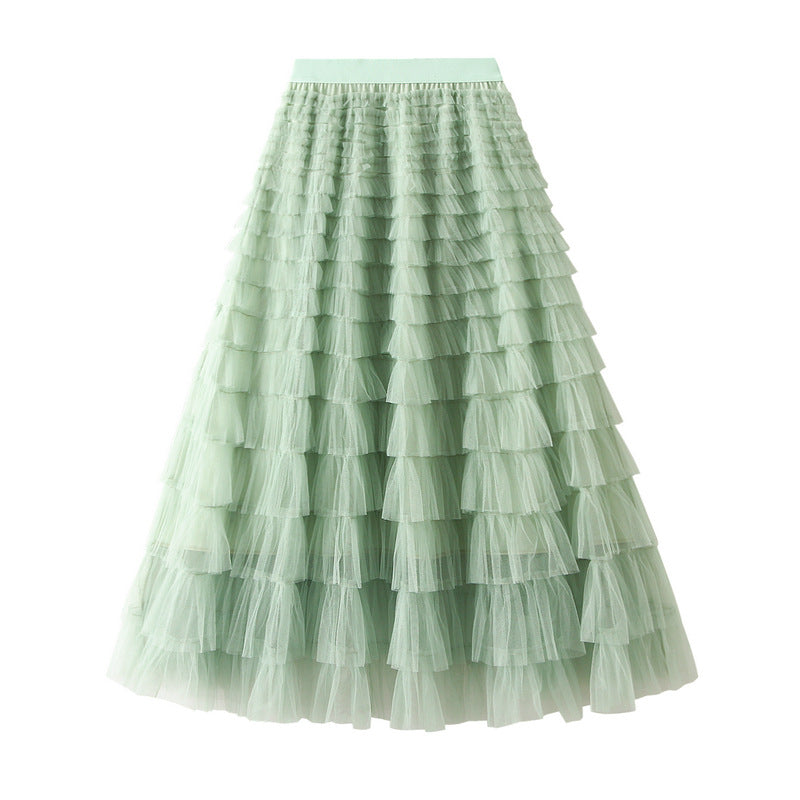 Multi-layered midi skirt with elastic waistband - Sidvu