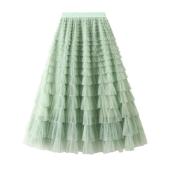 Multi-layered midi skirt with elastic waistband - Sidvu