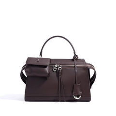structured top-handle bag with mini pouch – SANDRA