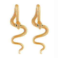 snake-shaped drop earrings with textured scales - Varty