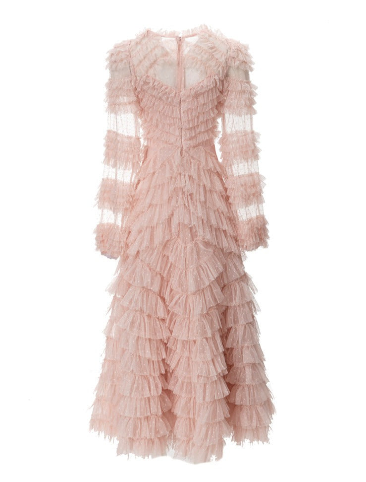 Tiered ruffle lace gown – Genovefa