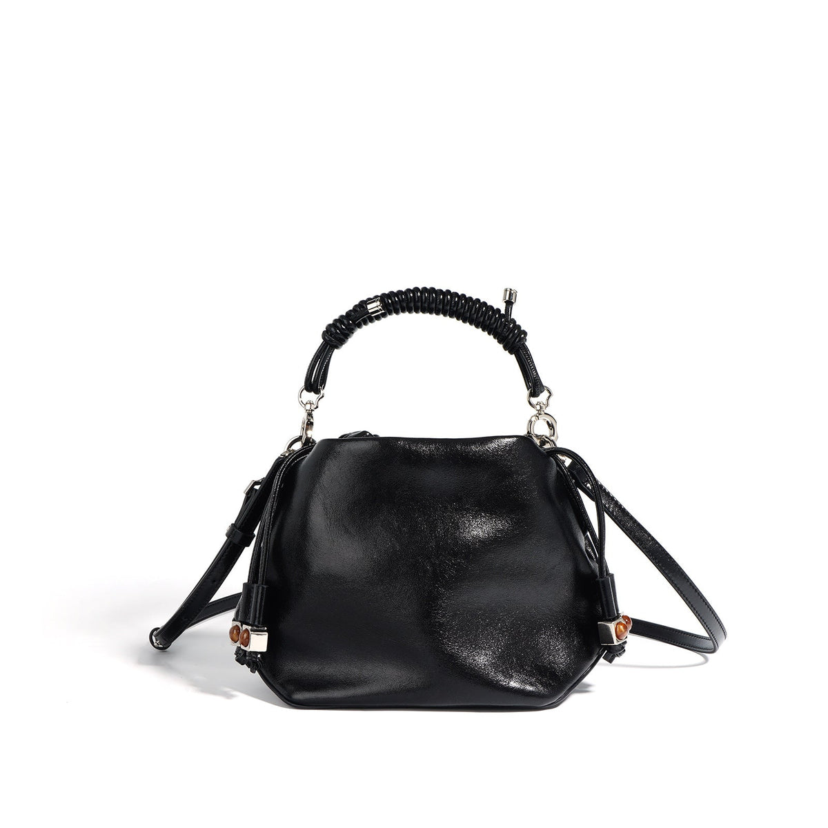 Structured top handle bag with coiled strap - MIPLA