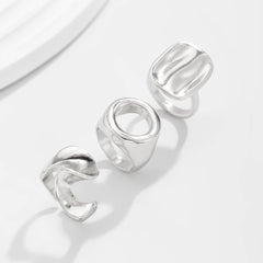 Bold sculptural rings set in mixed metals - Nisli