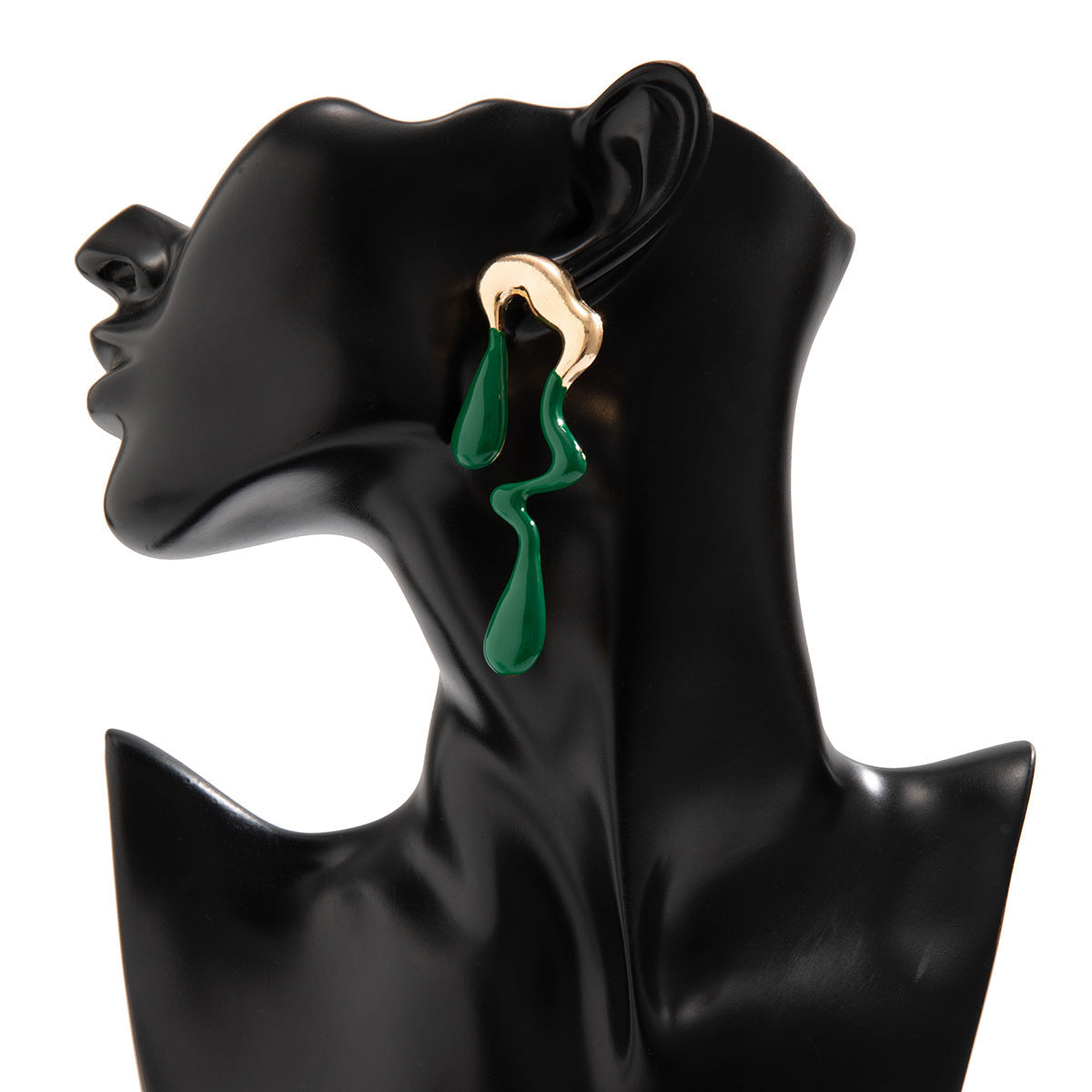 Asymmetric melted metal drop earrings - Nandi