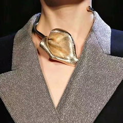 Open cuff bracelet with sculptural petal detail - Vonda