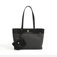 two-tone canvas tote with mini pouch - OLIKIA