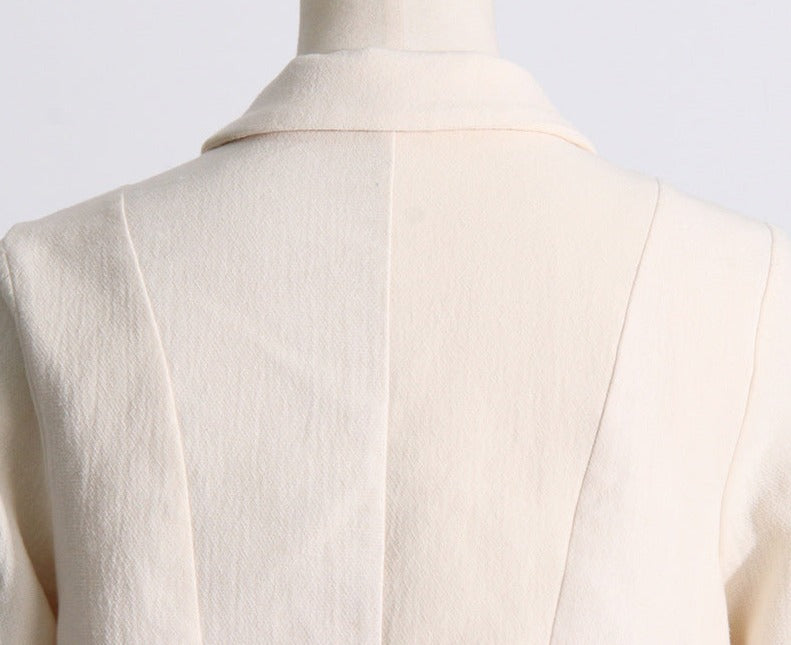 open-front longline dress in ivory – Elianer