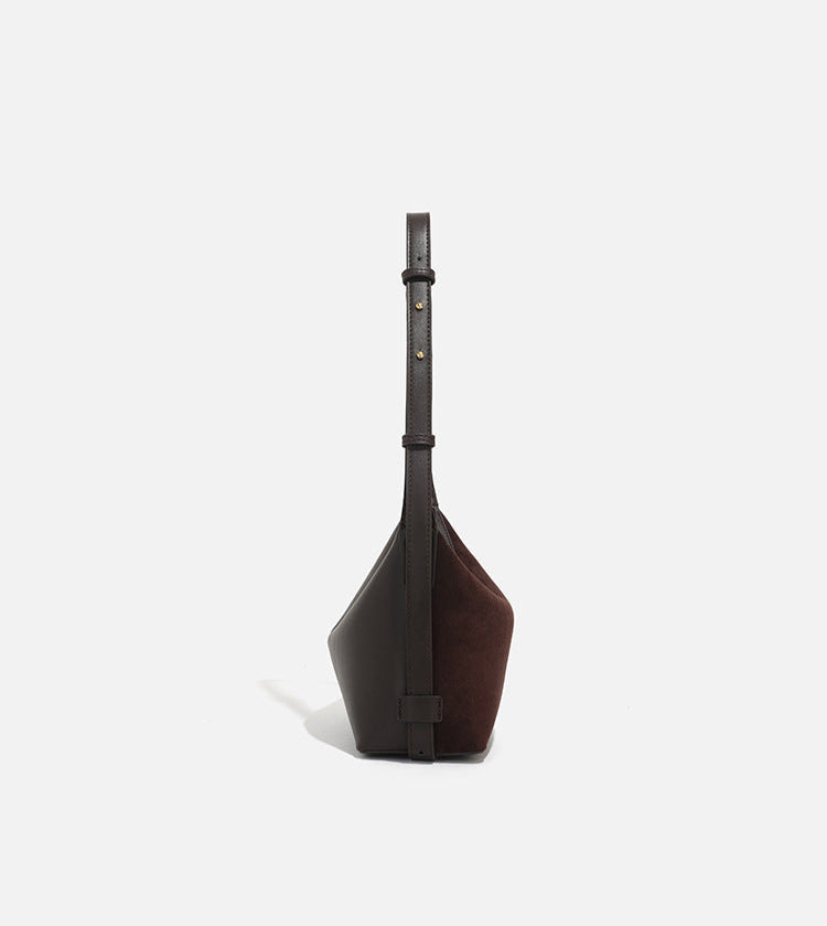 suede crescent bag with leather strap – SIENA