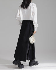Lace-insert striped blouse with button closure - Vulga