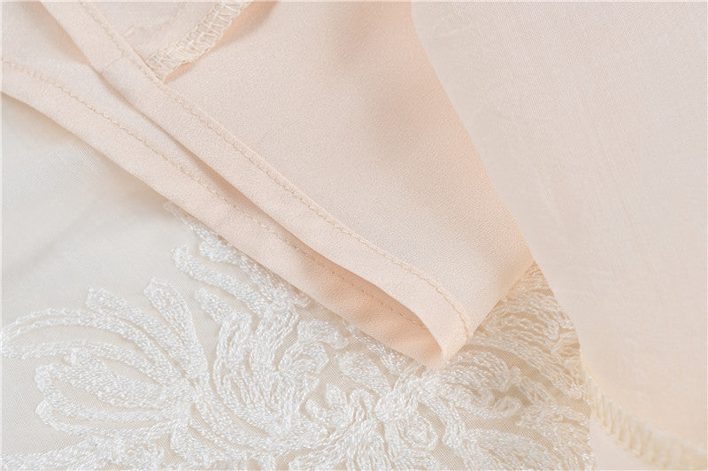 embroidered organza midi dress with puff sleeves – Elsabeth