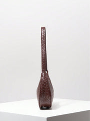 Crescent shoulder bag with woven leather finish - Munda