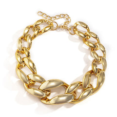 Chunky marquise-link chain necklace with glossy finish - Lindu