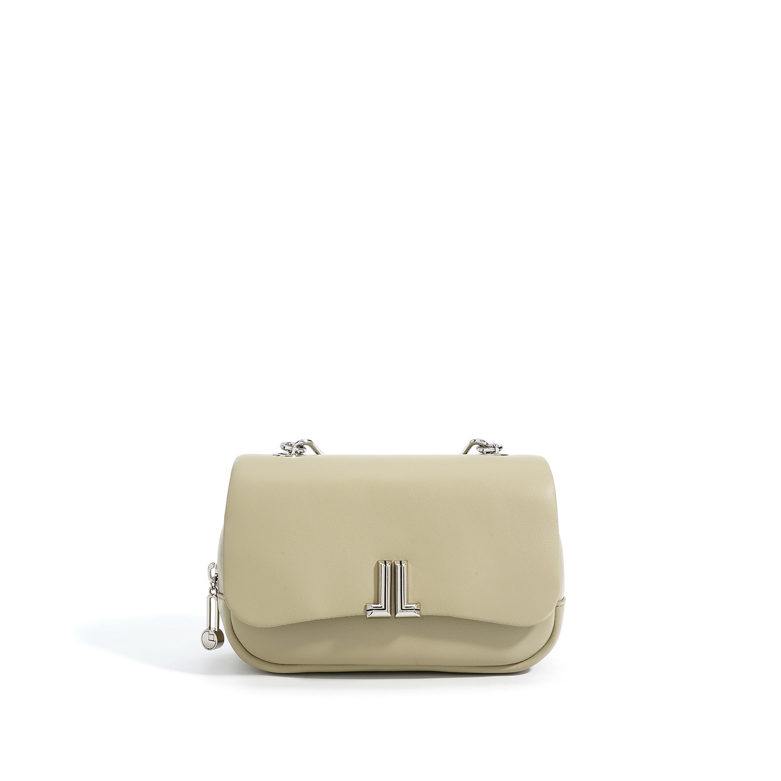 structured flap bag with chunky metal handle - JILLU