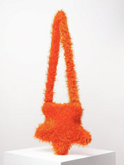 Star-shaped fuzzy shoulder bag with shaggy texture – Nunri