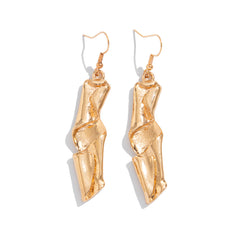 Sculptural drop earrings with twisted texture - Zojly