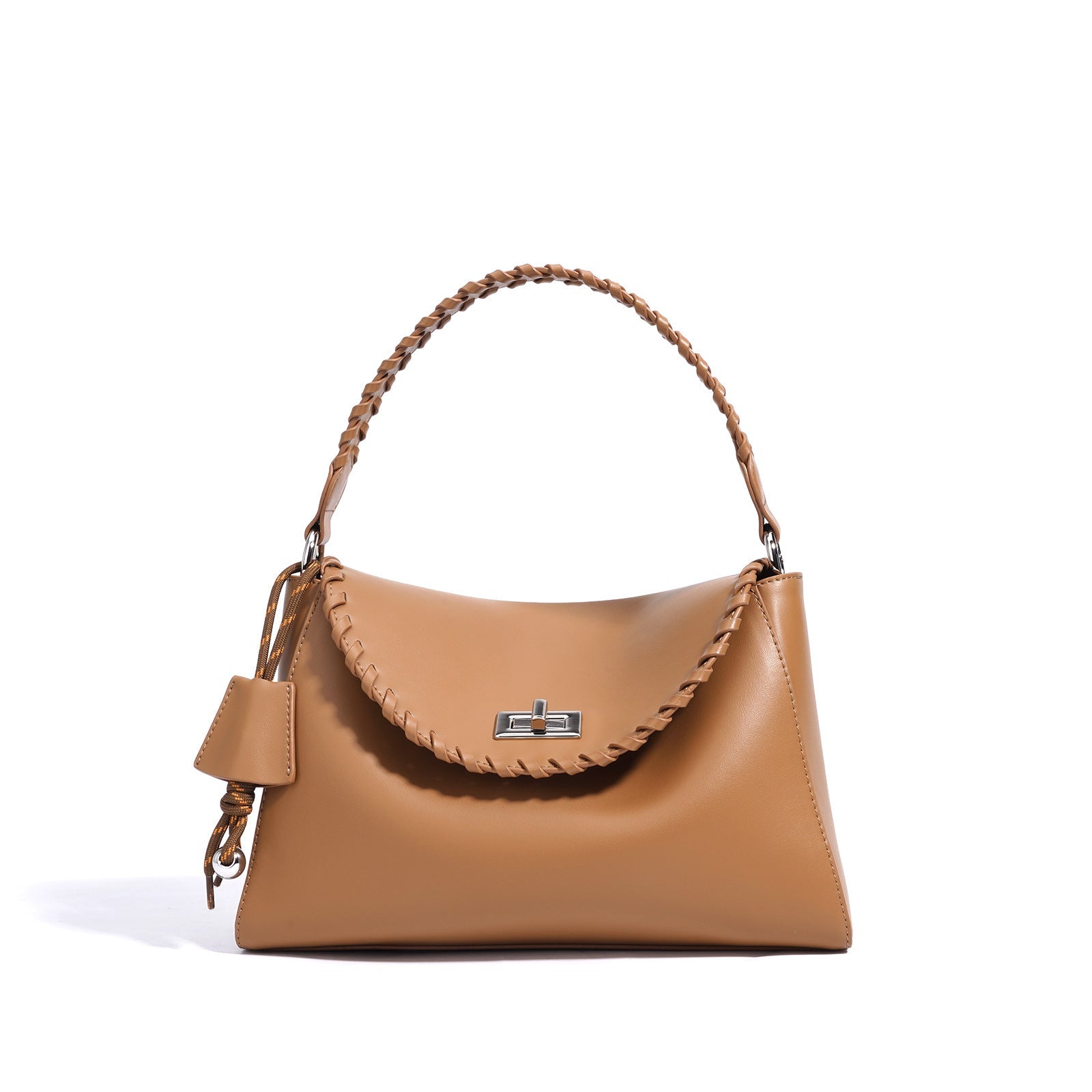 top-handle trapeze bag with braided strap – LENA