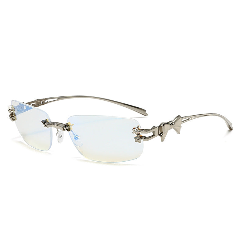 rimless square sunglasses with star-metal temples - STELLU